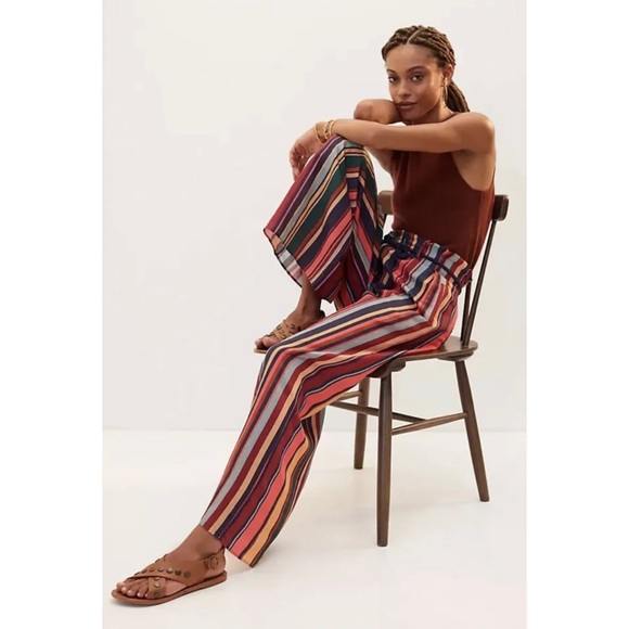 Anthropologie Farm Rio Striped Wide-Leg Pants - Picture 1 of 7
